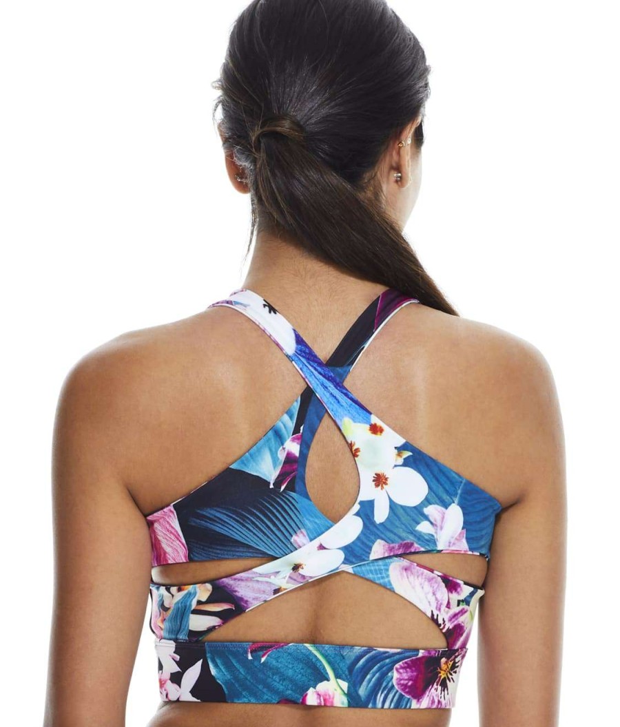 Pour Moi Bras * | Cheap Pour Moi Energy Mesh Wire-Free Sports Bra Orchid Floral