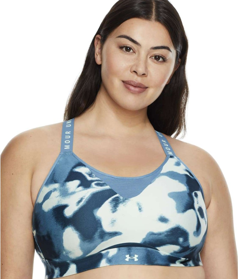 Bras * | Cheap Under Armour Plus Size Infinity High Impact Wire-Free Printed Sports Bra Aqua Foam