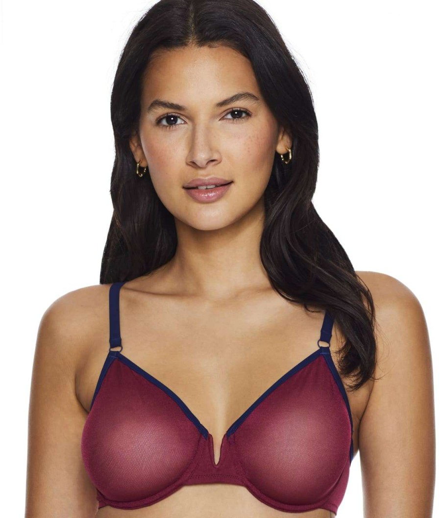 Bras * | Outlet Simone Perele Rosalie Sheer Mesh Bra Rebel Purple