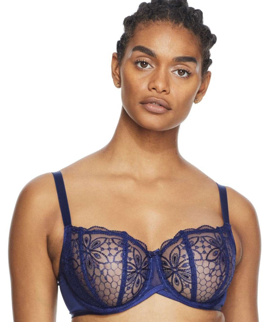 Bras * | Online Panache Alexandra Balconette Bra Navy