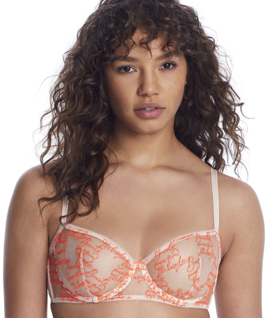 Bras * | Sale Simone Perele Violette Demi Bra Pop Pink