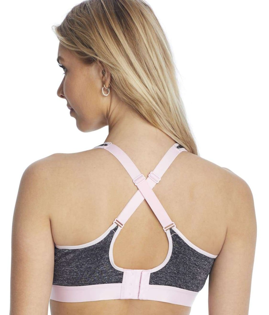 Pour Moi Bras * | Online Pour Moi Kayla High Impact Underwire Sports Bra Grey / Pink