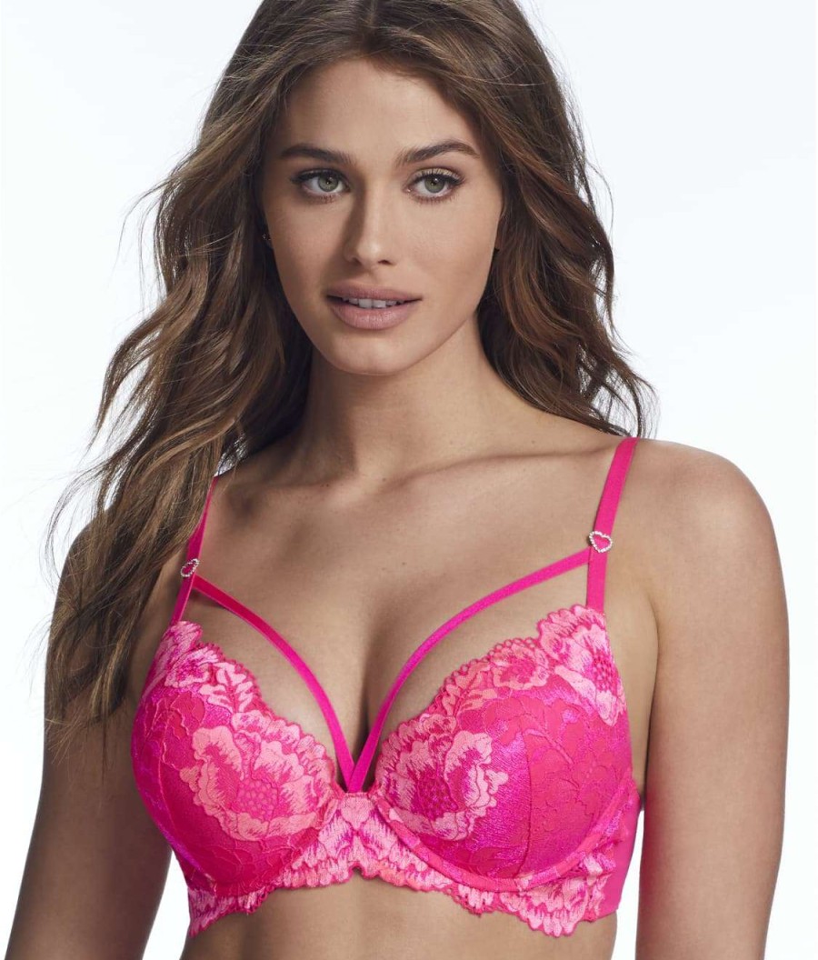 Bras * | Sale Inner Secrets Hello Sugar Lace Cage Bra Plumeria Pink