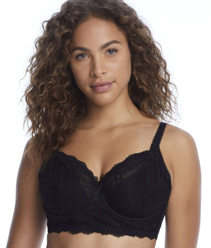 Pour Moi Bras * | Outlet Pour Moi Flora Longline Underwire Bra Black