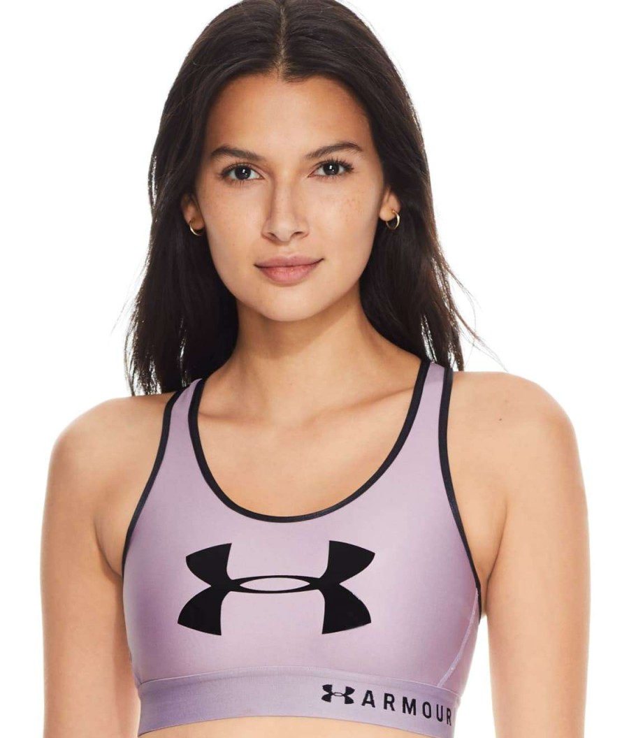 Bras * | Cheap Under Armour Mid-Impact Keyhole Graphic Sports Bra