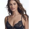 Bras * | Sale Inner Secrets Lace Longline Front-Close Bra Smoulder Black